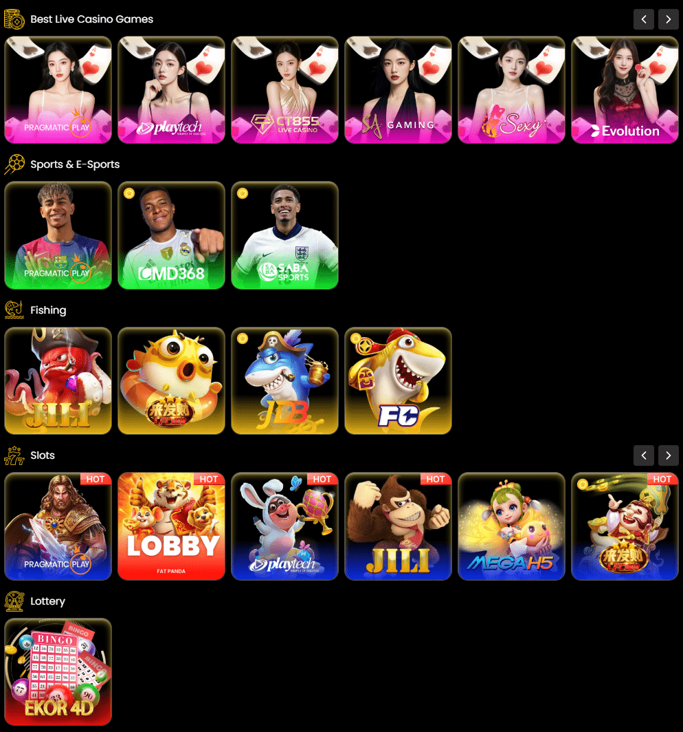 Winbook offers tons of games for online casino player